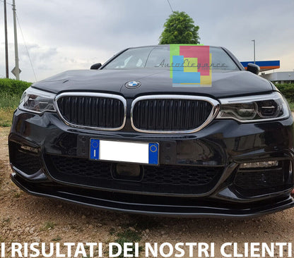 BMW SERIE 5 G30 G31 M SPLITTER PARAURTI ANTERIORE NERO LUCIDO ABS LAMA 0321 AUTOELEGANCERICAMBI