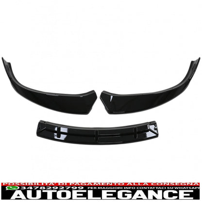 Front Bumper Spoiler Add-on Fit For Tesla Model S (2016-2020) 5 Door Liftback Sedan Piano Black 