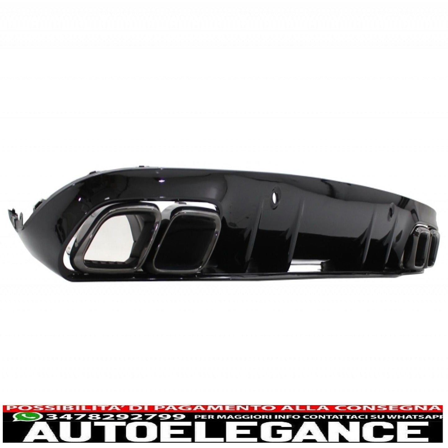 Paraurti anteriore adatto per mercedes classe c c205 a205 coupe cabriolet (2014-2019) con diffusore a mantovana per paraurti posteriore design c63s tutto nero