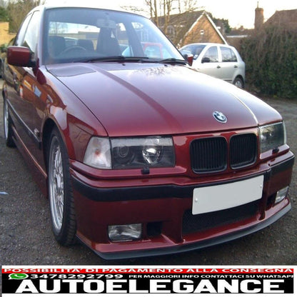 paraurti anteriore adatto per bmw serie 3 e36 (1992-1998) design m3 con fendinebbia cromati