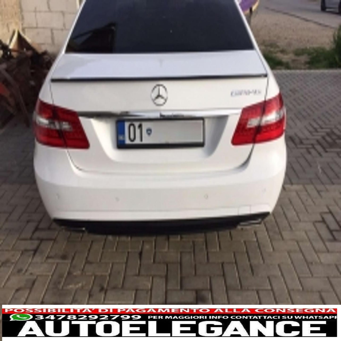 trunk spoiler suitable for mercedes e class w212 (2009-2016) restyling piano black design
