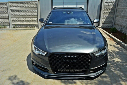 FRONT SPLITTER FOR AUDI A6 2011-2016 WITH SLINE S6 BUMPER - GLOSSY BLACK ABS