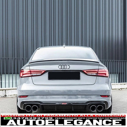 trunk spoiler suitable for audi a3 8v sedan (2013-up) matt black