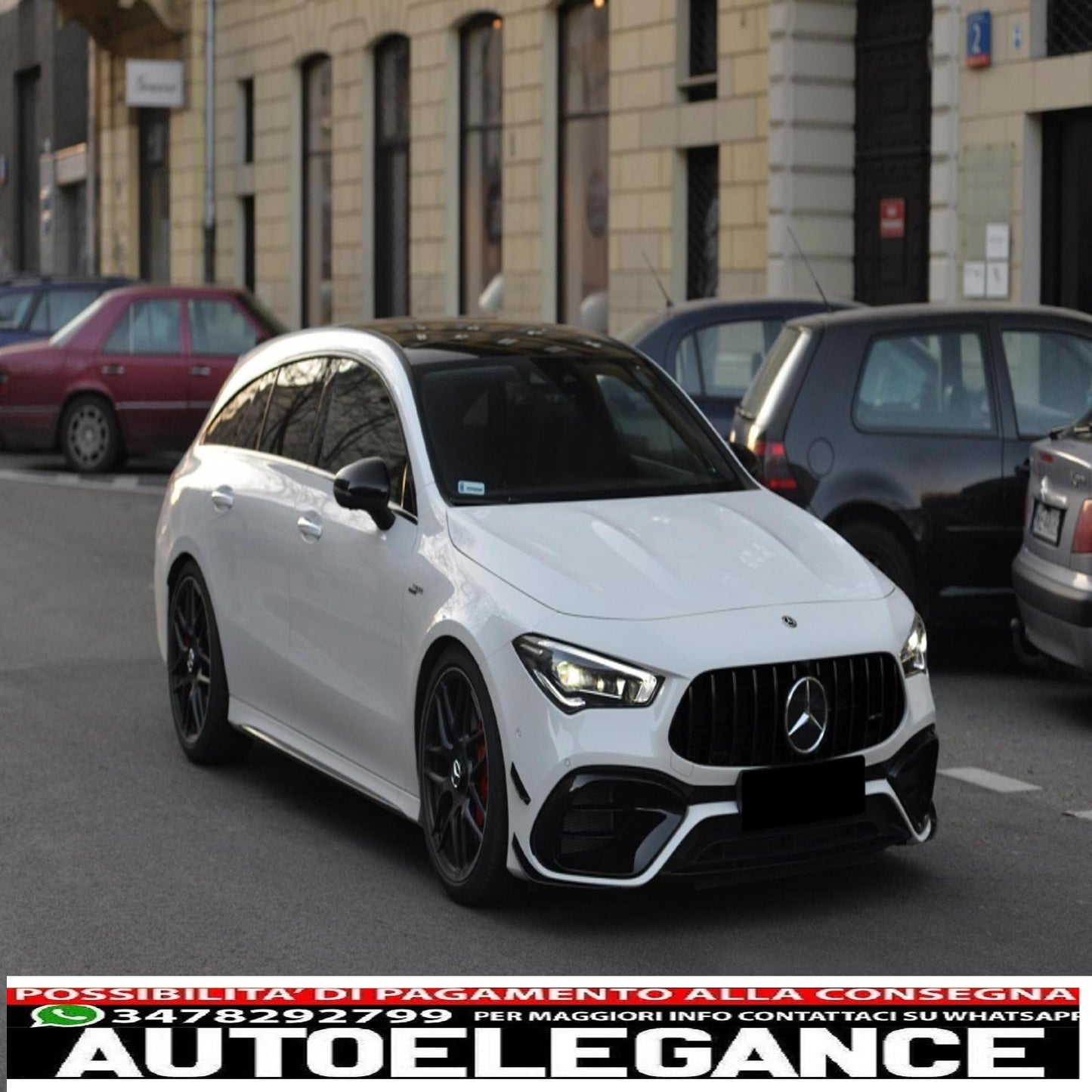 griglia anteriore adatta per mercedes cla x118 c118 (2019-up) gt-r panamericana design nero pianoforte