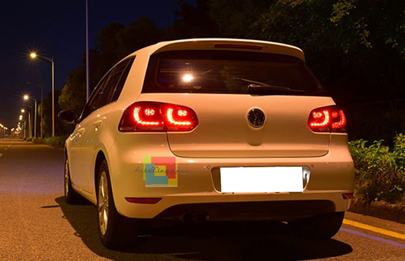 Fanali posteriori FULL LED adatti per VW Golf 6 VI (2008-2013) R20 Design Indicatore di direzione sequenziale dinamico rosso ciliegia (LHD e RHD)