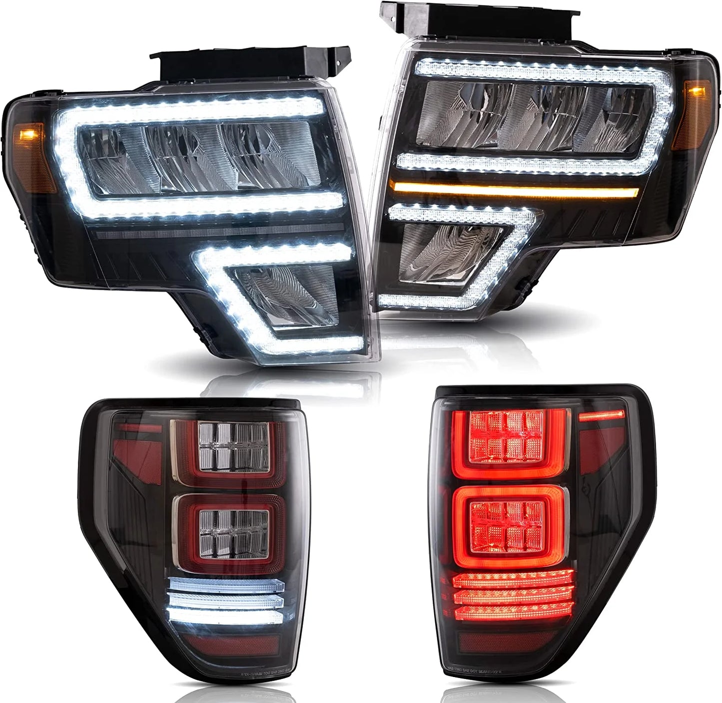 LED Headlights and Taillights Fit for Ford F150 2009-2014 