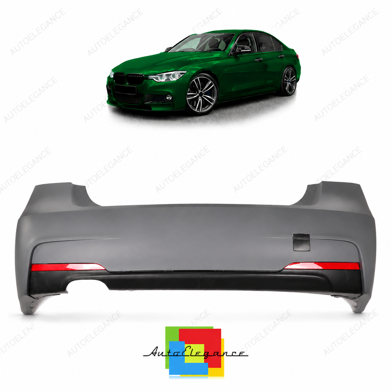 👉Paraurti posteriore sport con diffusore BMW Serie 3 F30 berlina 2011-2018👈