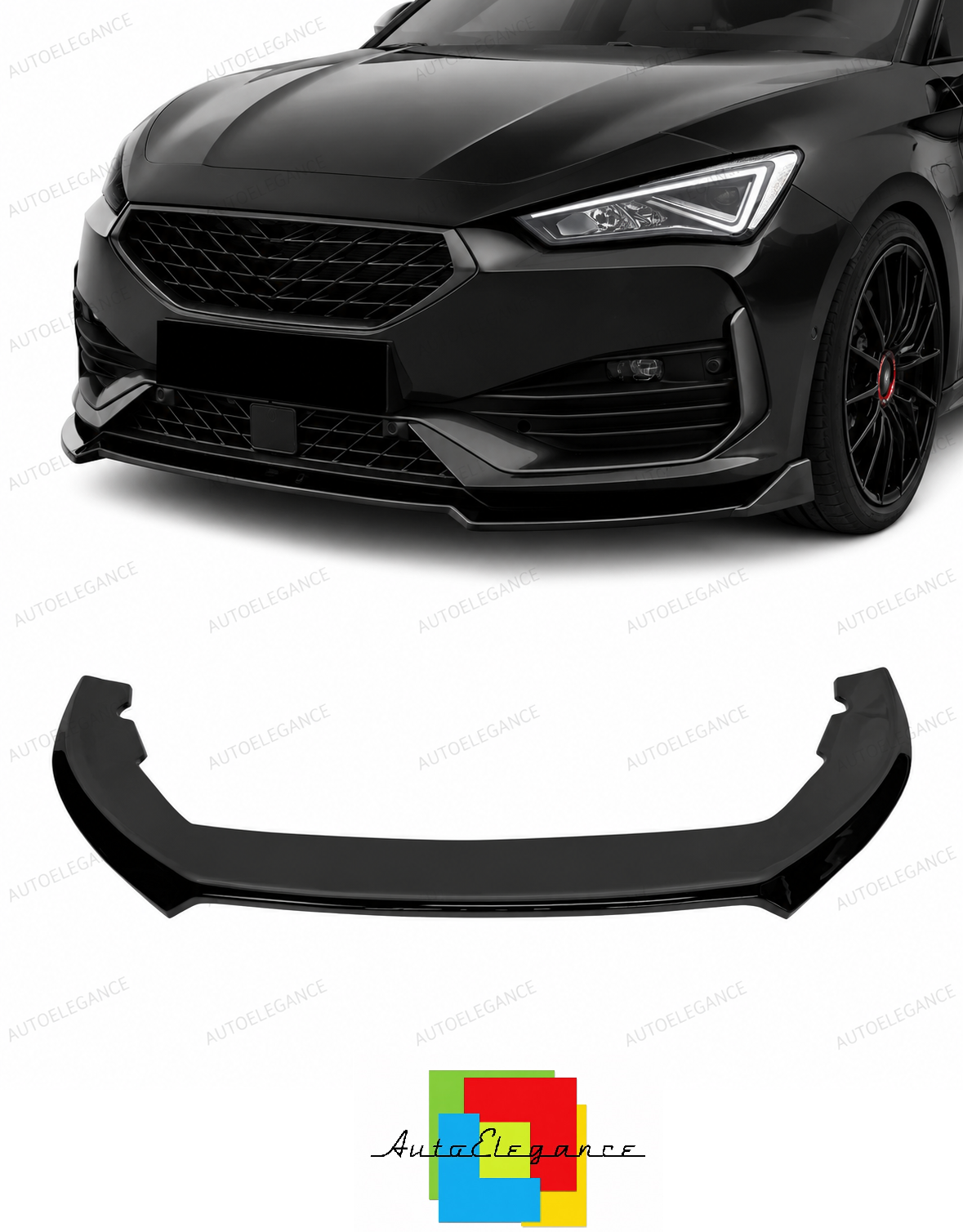 💕SPLITTER  CUPRA LEON MK1 2020-2024 NERO LUCIDO 💕