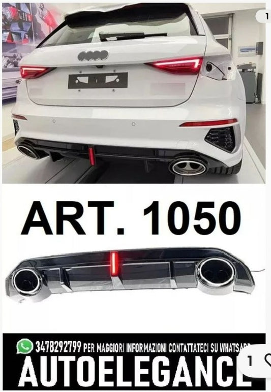 DIFFUSORE adatto per A3 8Y 2020+ SPORTBACK LOOK RS3 solo PER PARAURTI SLINE