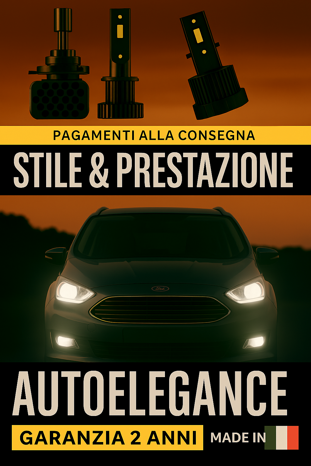 ❤️ KIT LED D3S 6000K BIANCO GHIACCIO ANABBAGLIANTI PER  FORD C MAX II  ❤️