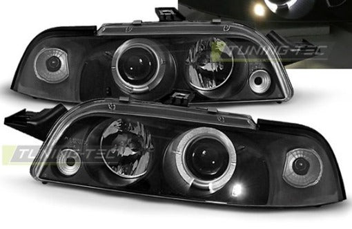 FARI ANTERIORI FIAT PUNTO 1 11.93-09.99 ANGEL EYES NERI