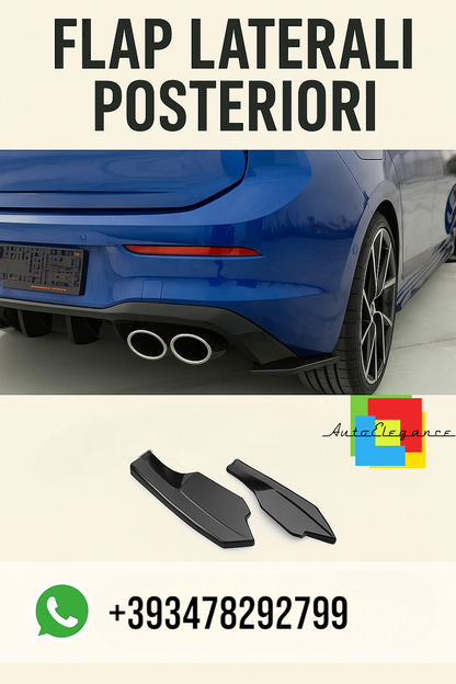 ✨FLAP POSTERIORE LATERALE NERO LUCIDO ADATTO PER VW GOLF MK8 R 2019 +✨