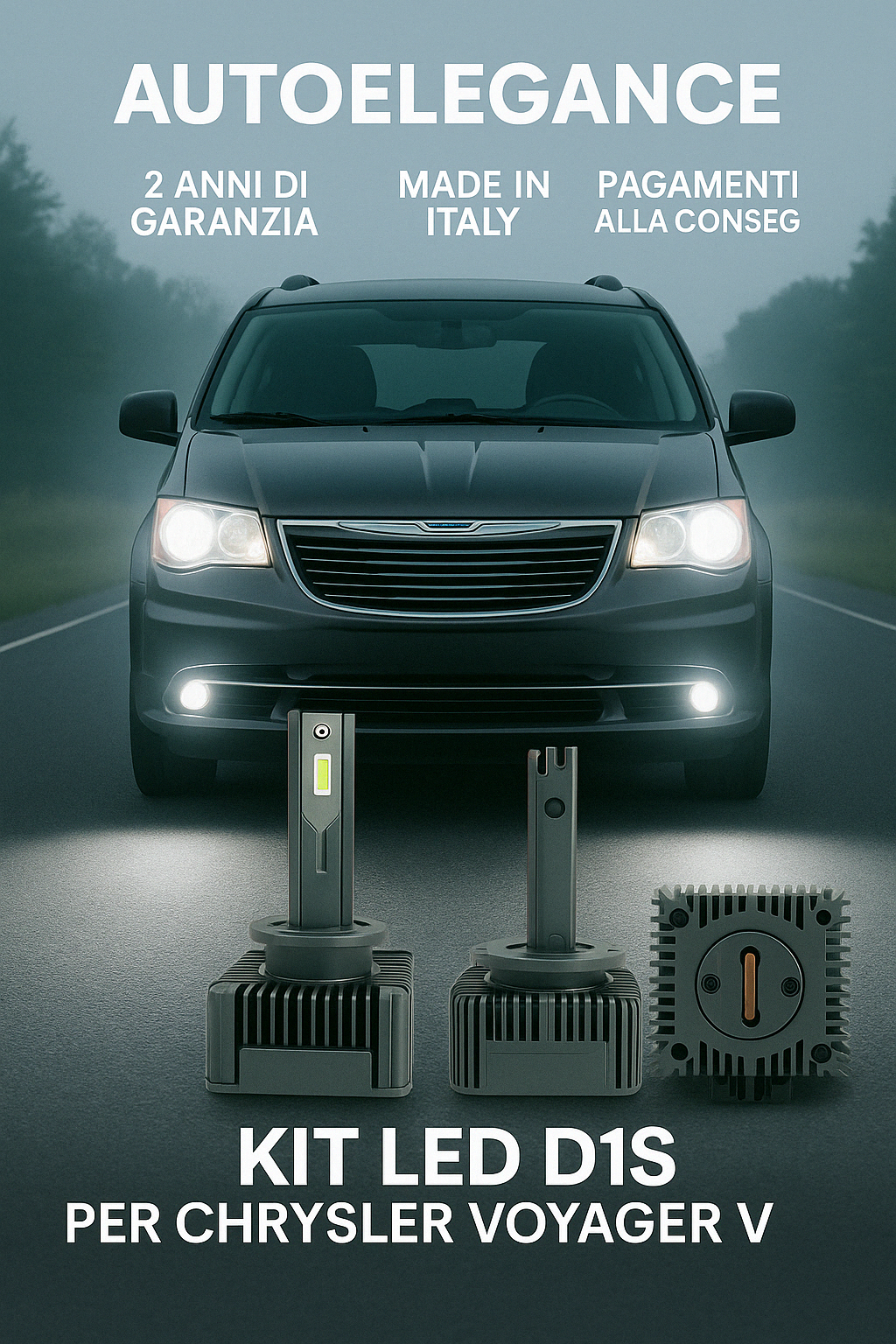 ⭐KIT XENON D1S 6000K ANABBAGLIANTI PER CHRYSLER VOYAGER V – LUCE BIANCA POTENTE⭐
