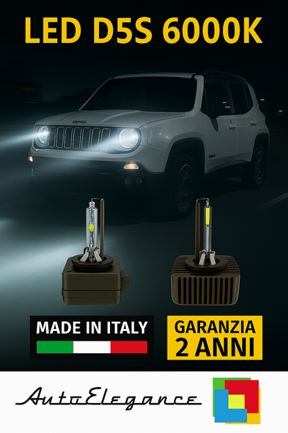 ❤️ KIT LED D5S 6000K BIANCO GHIACCIO ANABBAGLIANTI PER  JEEP  RENEGADE  SUV❤️