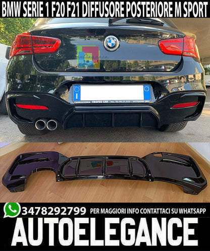 Diffusore posteriore doppio tubo adatto per BMW Serie 1 F20 M-Sport LCI 2015