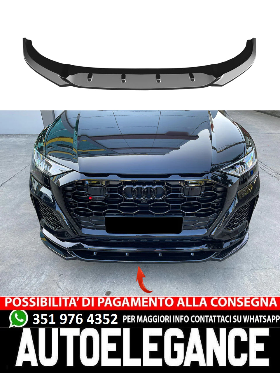 Splitter anteriore adatto per AUDI RS Q8 Mk1 2019+