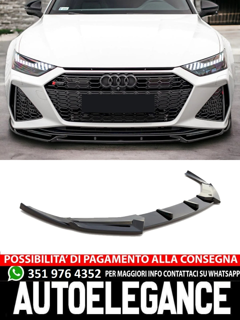 Splitter anteriore adatto per AUDI RS6 C8 2019+