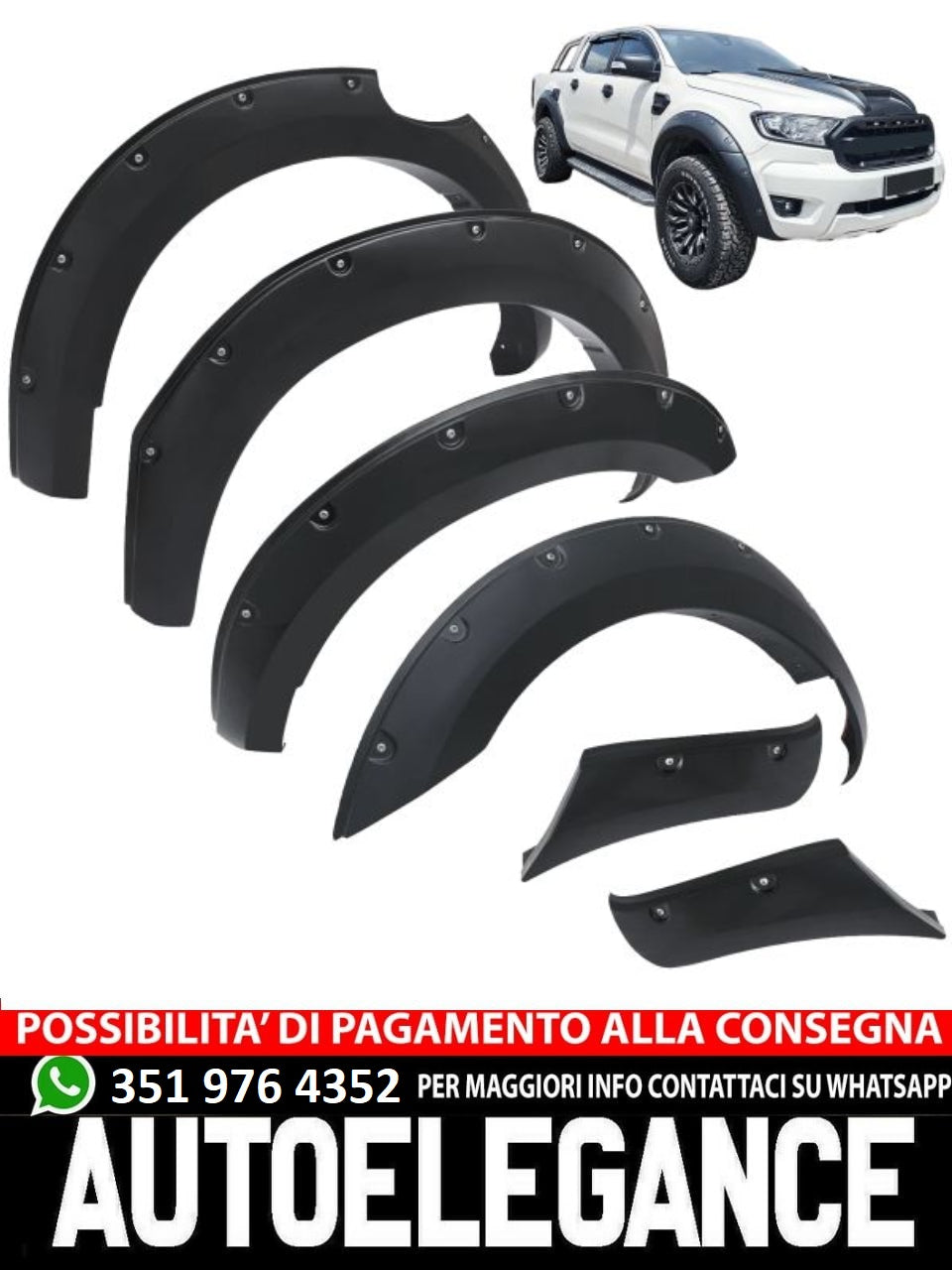 Passaruota parafango con PDC Set 6" per Ford Ranger T7 T8 15-22