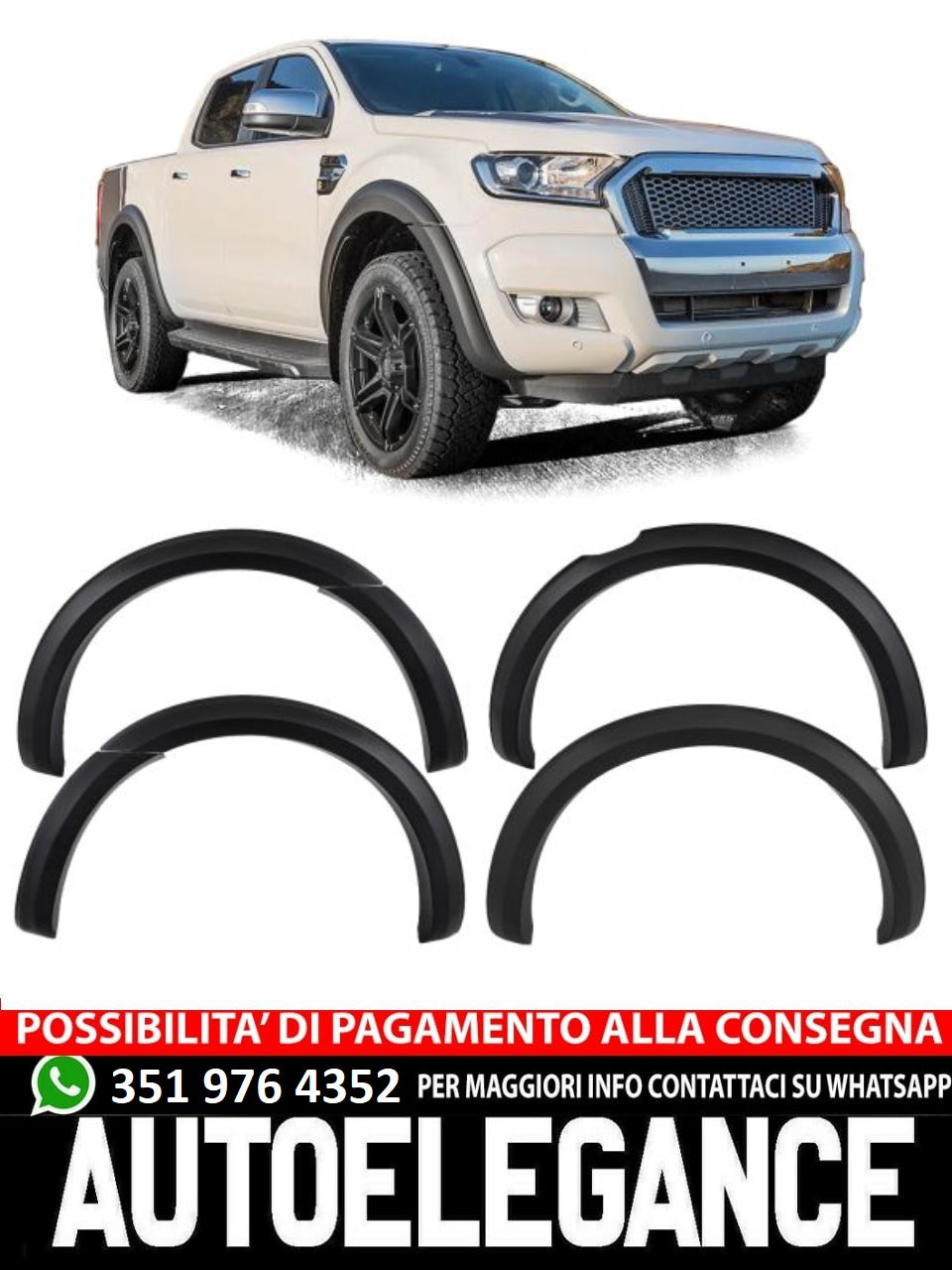 Passaruota parafango con PDC Set 3" per Ford Ranger T7 T8 15-22