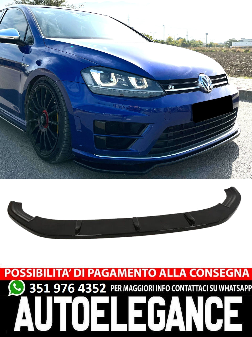 Splitter anteriore adatto per VW Volkswagen Golf MK 7 R / R Line 2013-2016
