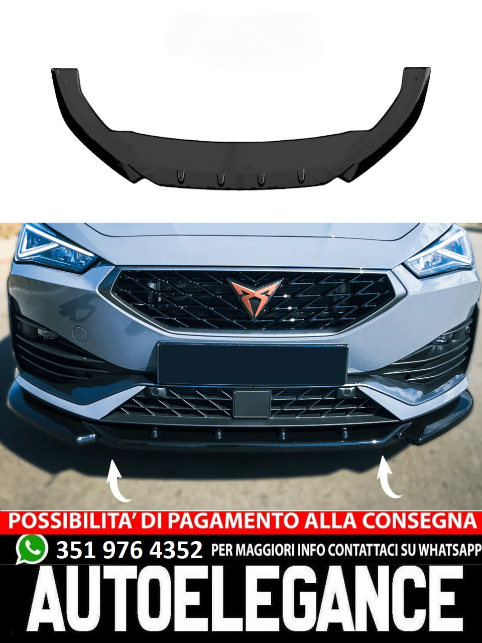 Splitter anteriore adatto per CUPRA Leon 2020+