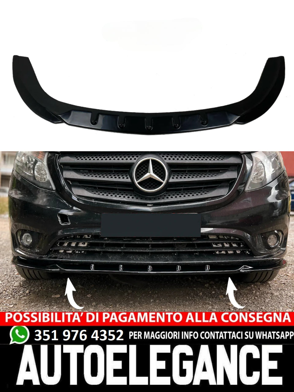 Splitter anteriore adatto per MERCEDES Vito W447 Facelift 2020+