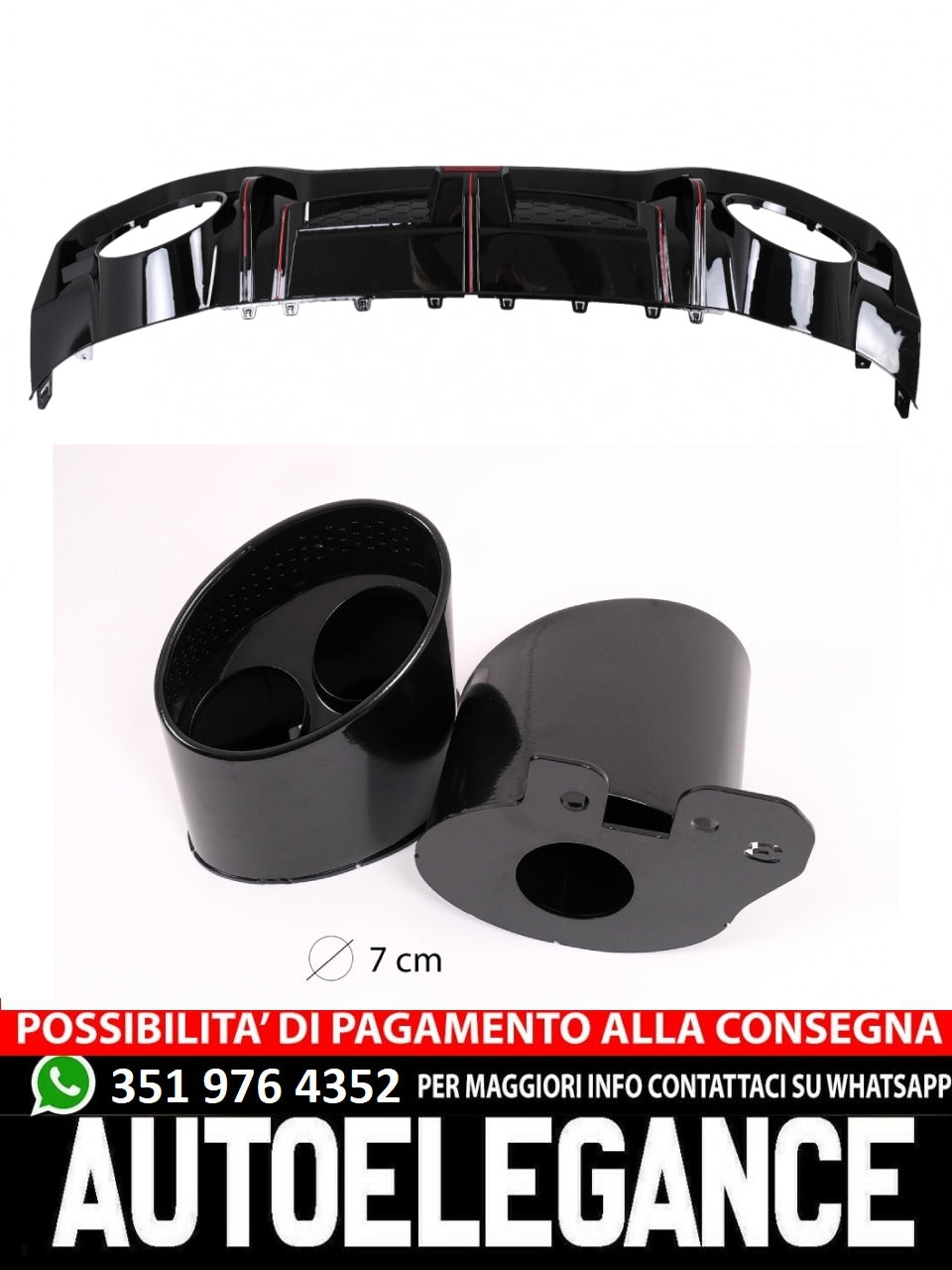 Paraurti posteriore Valance Diffusore adatto per Audi A3 8Y Berlina S-Line 2020-