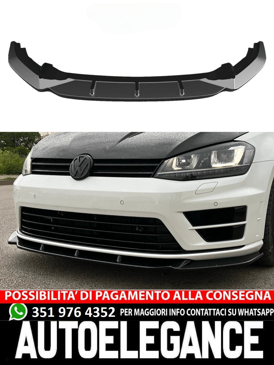 Splitter adatto per VW Volkswagen Golf MK 7 R 2013-2016