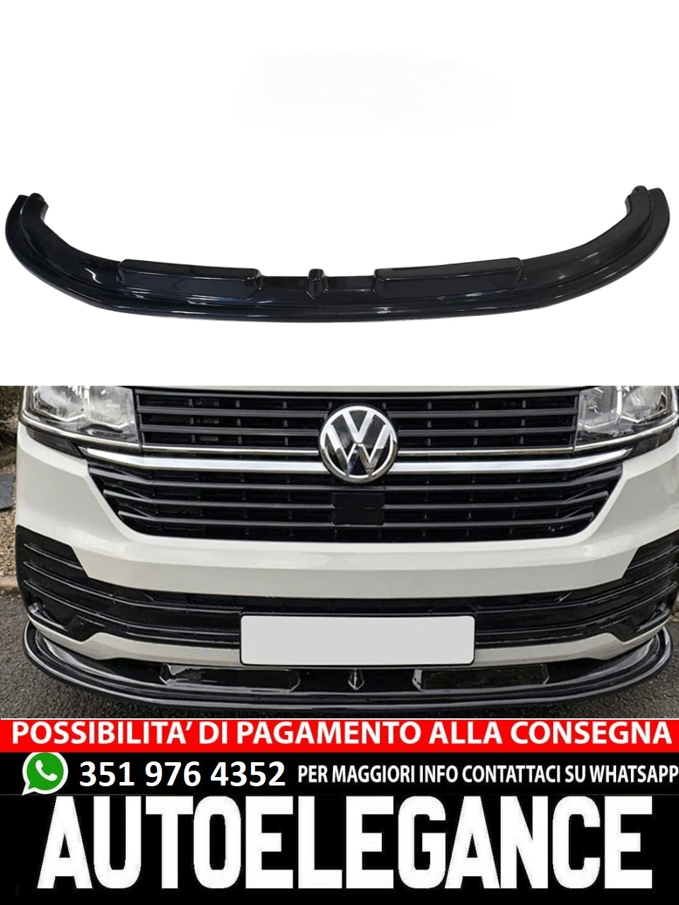 Splitter adatto per VW Volkswagen Transporter T6.1 2019-2021
