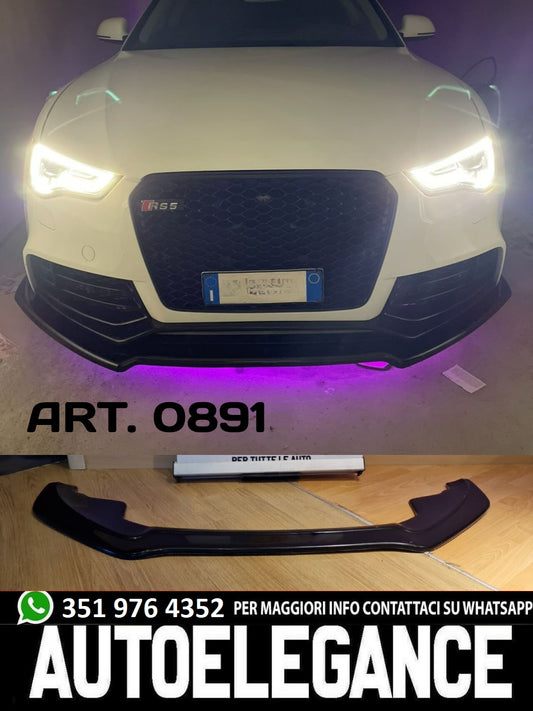 SPLITTER ADATTO PER AUDI A5 8T SLINE S5 2007-2011 NERO LUCIDO LOOK SPORTIVO