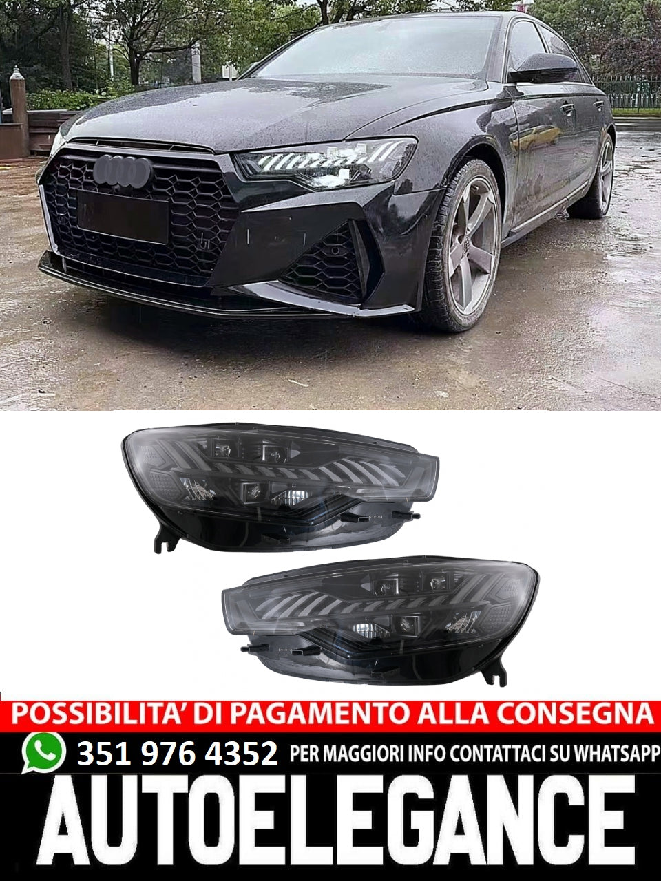 LED Headlights Suitable for Audi A6 4G 2011-2014 Facelift Design Conversion from Xenon 