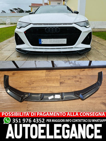 SPLITTER ADATTO PER AUDI A6 4G C8 2018+ NERO LUCIDO V1 LOOK SPORTIVO