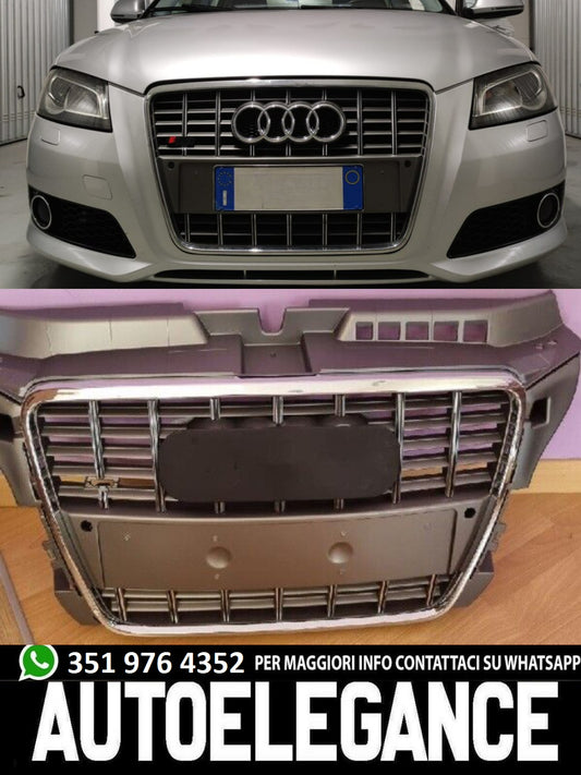 GRIGLIA ANTERIORE AUDI S3 A3 8P 2008-2012 FACELIFT MASCHERINA S3 ABS SATINATO