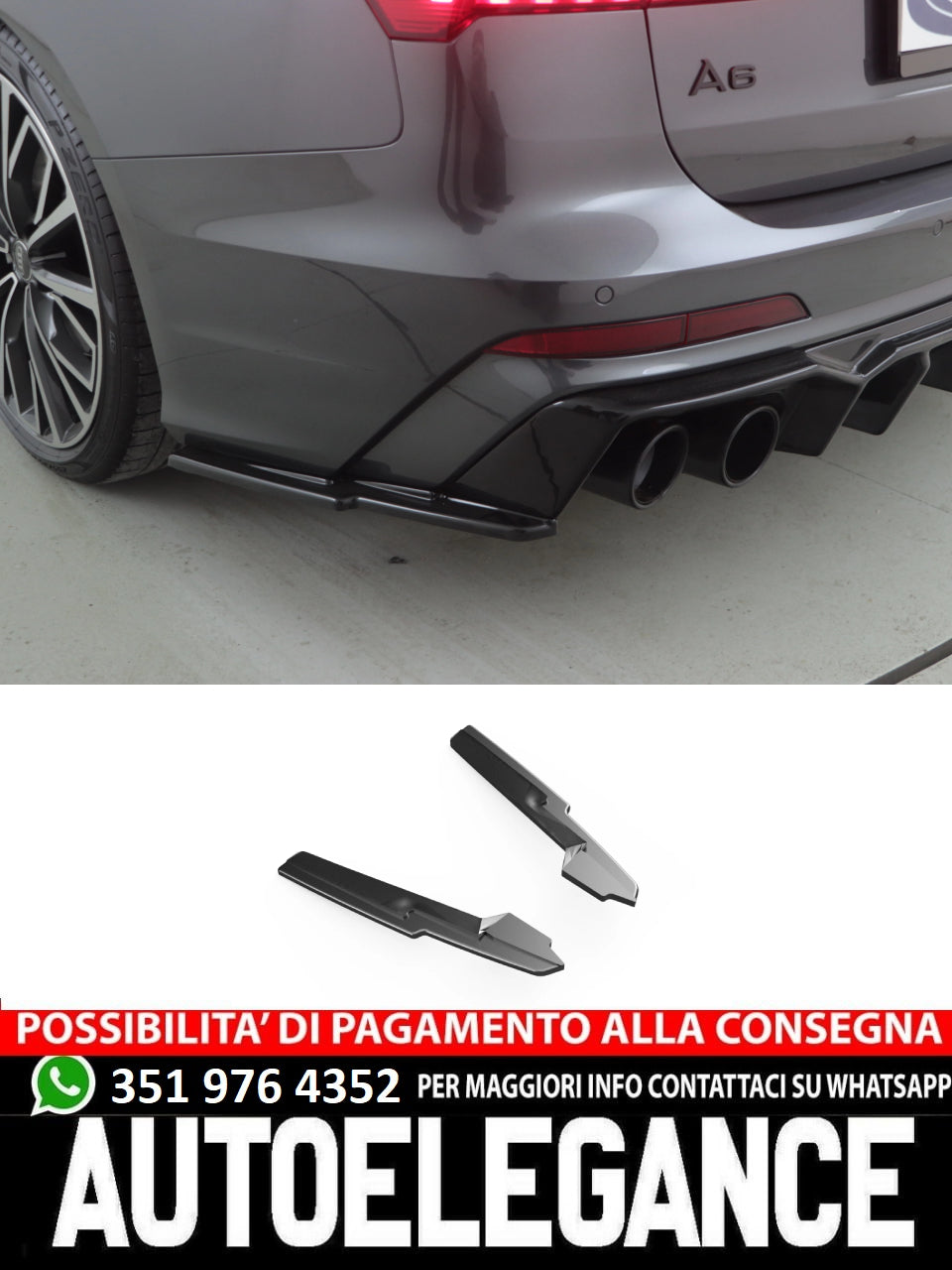 Splitter Laterali Posteriori adatti per AUDI S6 C8 (Sedan-Avant) 2019+