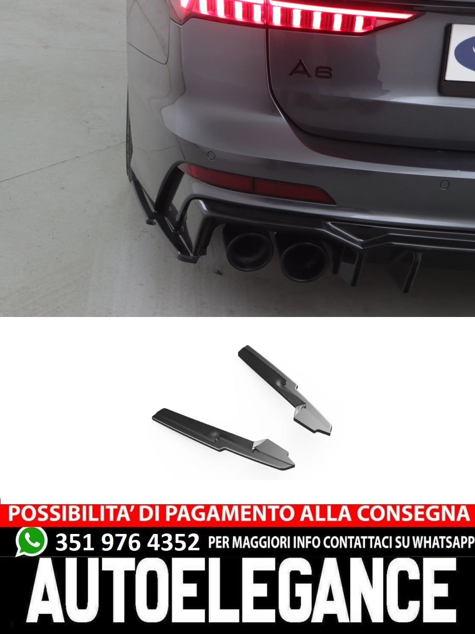 Splitter Laterali Posteriori adatti per AUDI S6 C8 (Sedan-Avant) 2019+