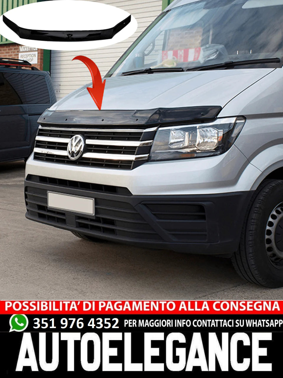 Protezione Cofano adatti per VW VOLKSWAGEN Crafter MK2 / MAN TGE MK1 Prefacelift