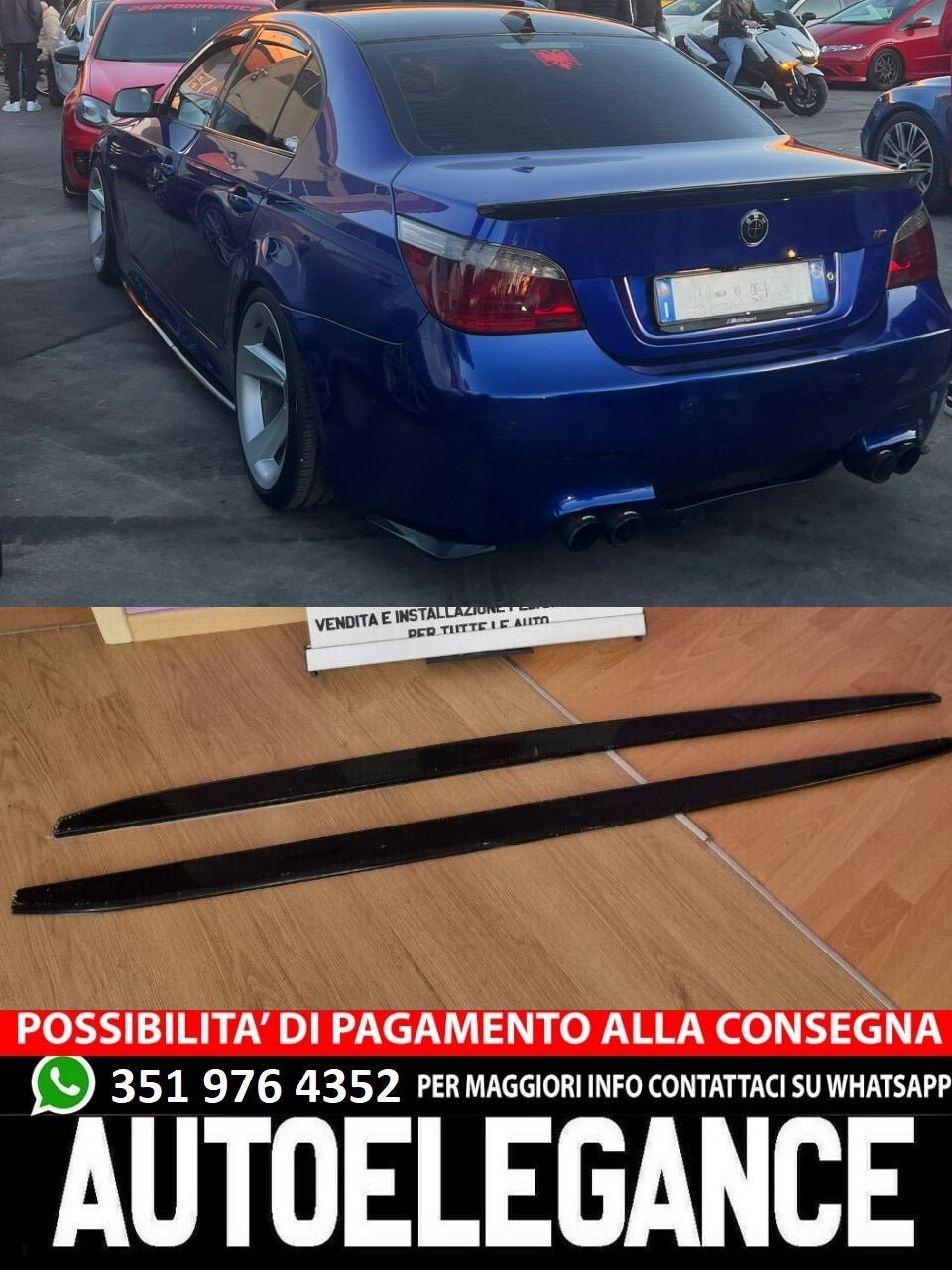 UNDER SKIRTS SUITABLE FOR BMW 1 SERIES F40 M SPORT ABS LOOK GLOSSY BLACK