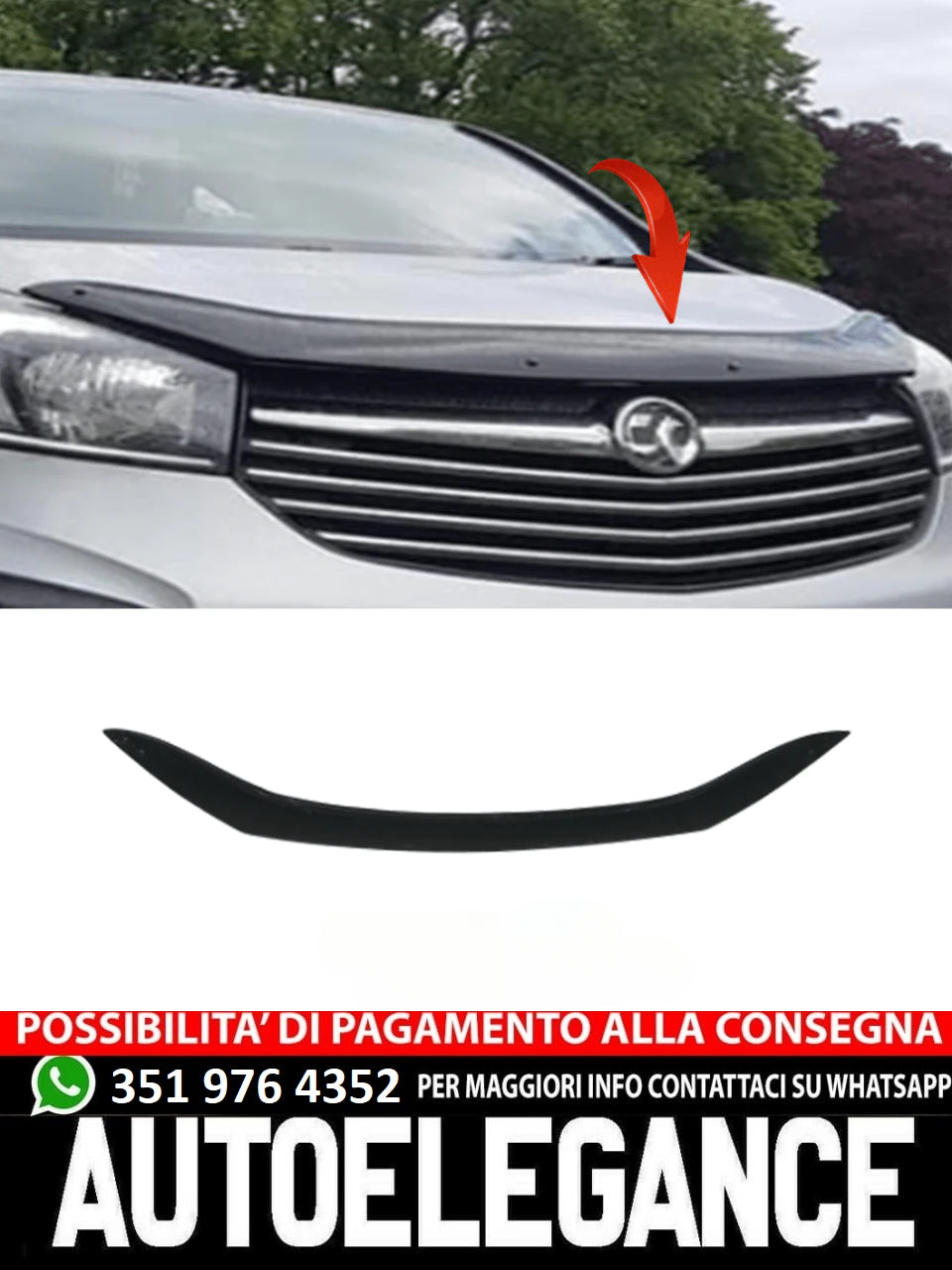 Protezione Cofano adatto per OPEL (VAUXHALL) Vivaro X82 2014-2018