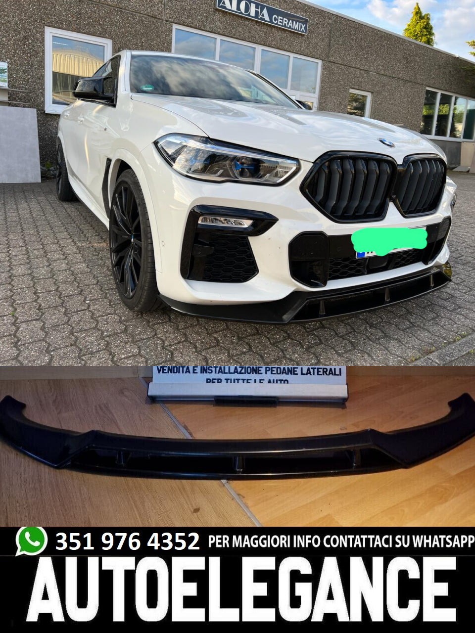 SPLITTER 2 PEZZI ADATTO PER BMW X6 G06 2020+ M PERFORMANCE NERO LUCIDO
