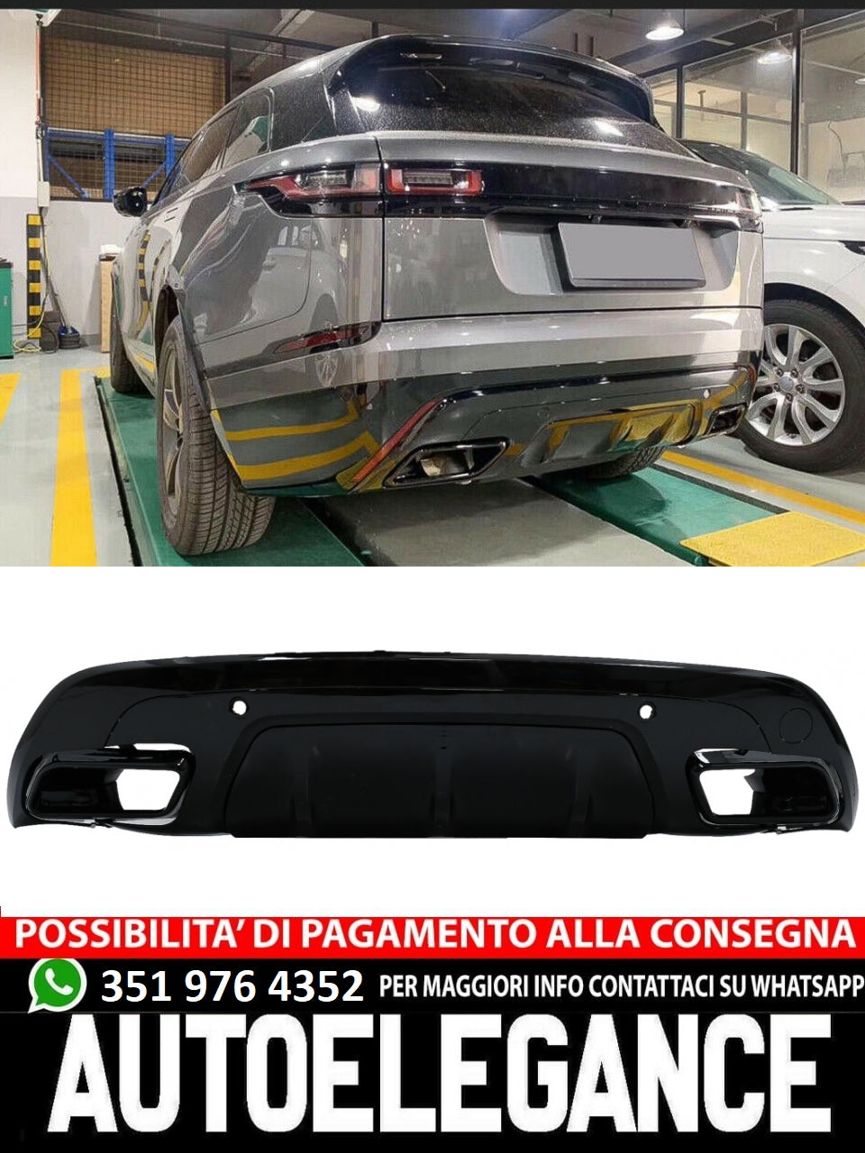 Paraurti Posteriore Diffusore Con Terminali di Scarico adatto per Range Roverc