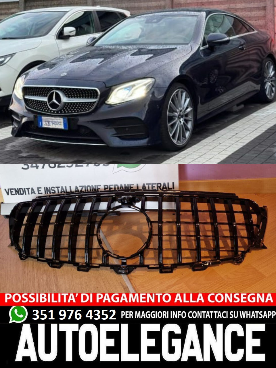 💎GRILLE SUITABLE FOR MERCEDES-BENZ E-CLASS W213 / C238 2016-2020 GT LOOK CHROME