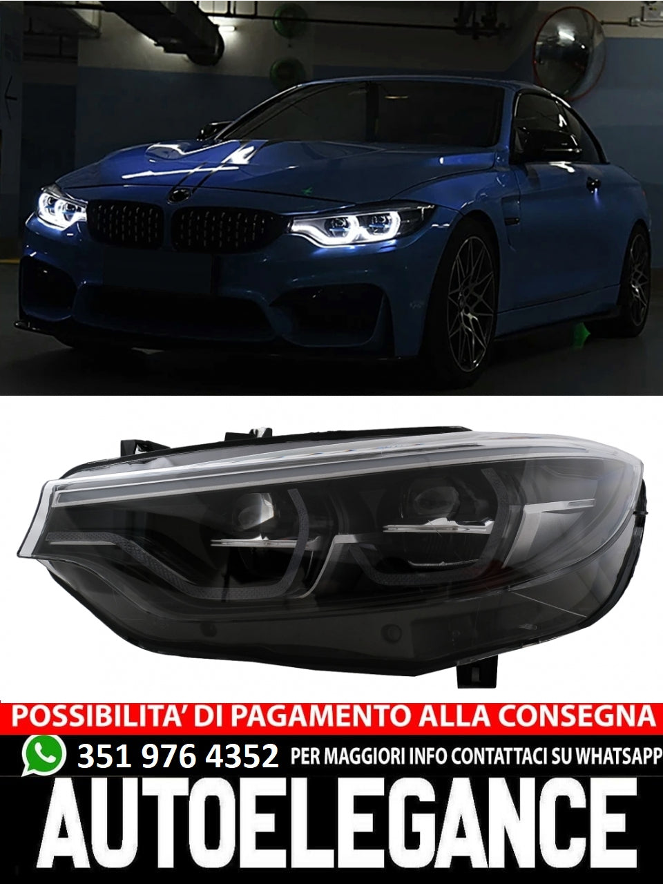Fari a LED adatti per BMW Serie 4 F32 F33 F36 2013-2019 da HID a LED