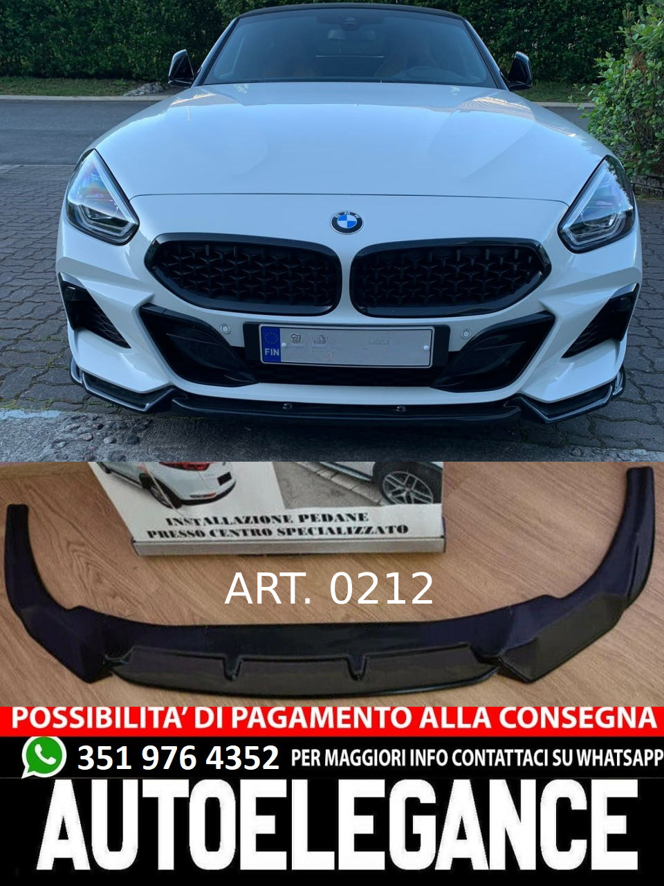 SPLITTER SUITABLE FOR BMW Z4 G29 2018+ M LOOK GLOSSY BLACK SPORTY DESIGN