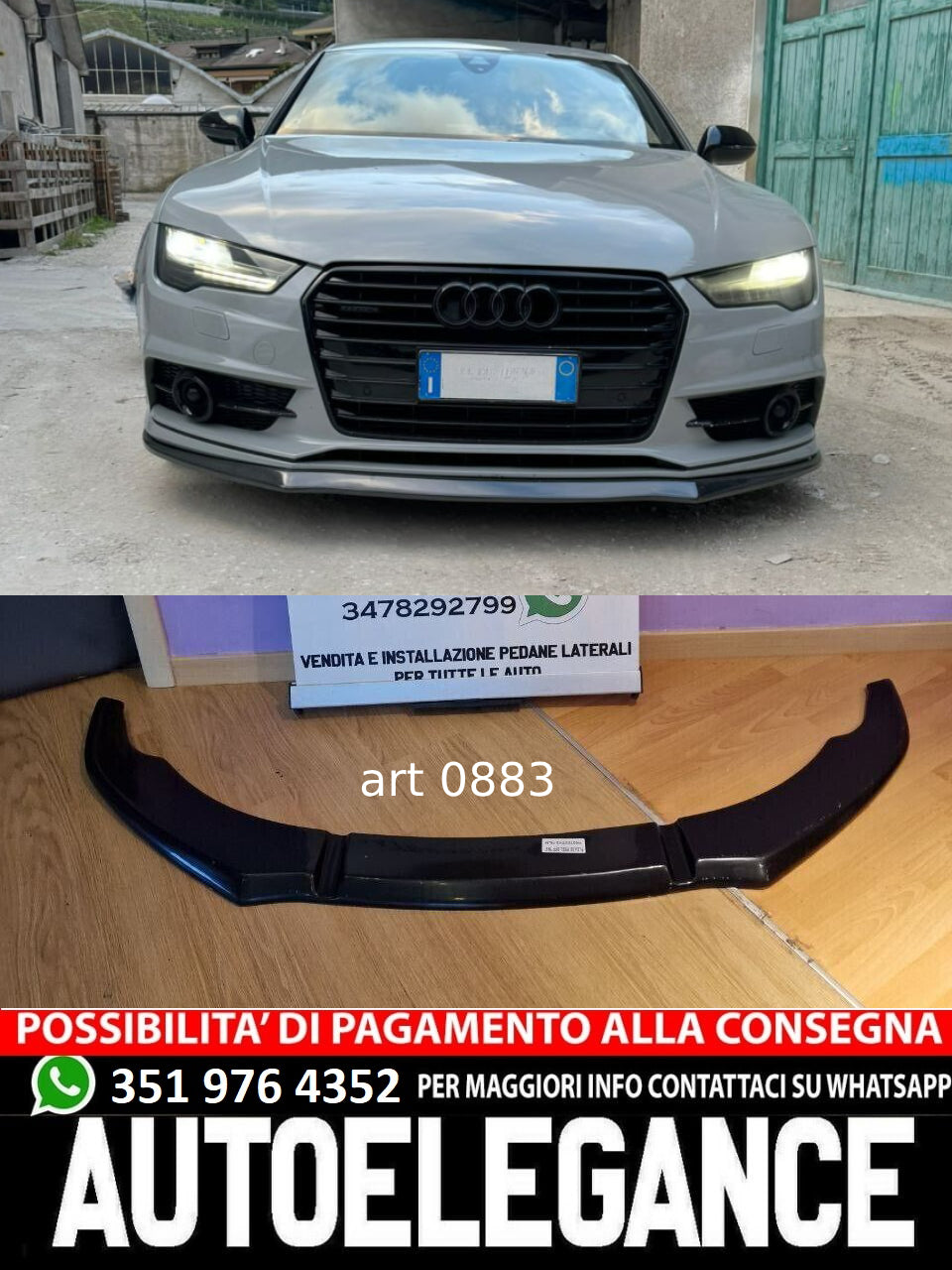 Splitter adatto per Audi S7 / A7 S-Line C7 FL 2014-2017 Front Splitter