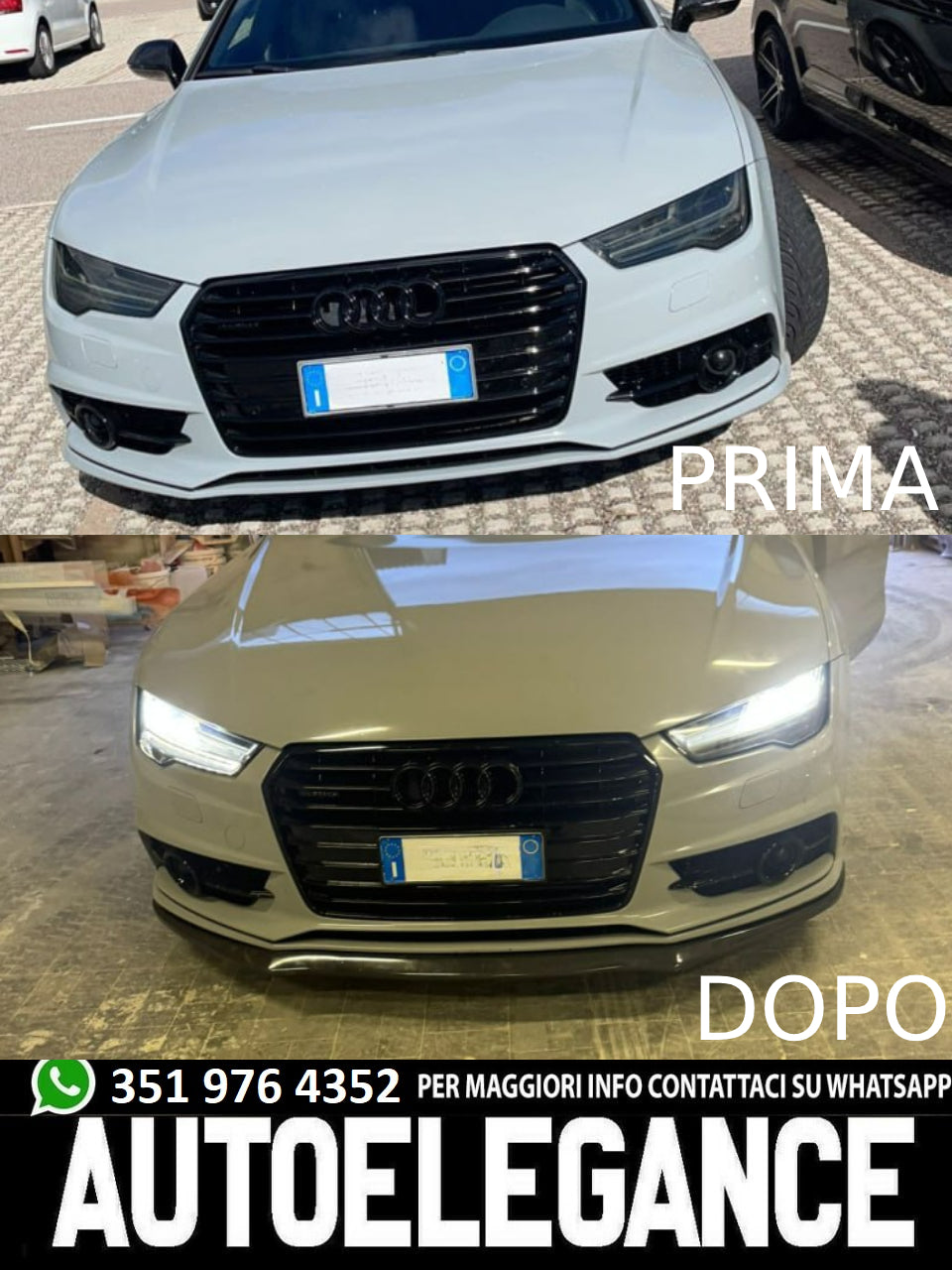 Splitter adatto per Audi S7 / A7 S-Line C7 FL 2014-2017 Front Splitter
