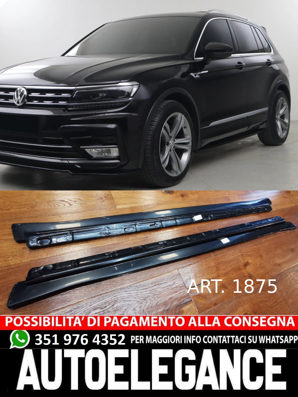 Minigonne laterali adatti per VW Volkswagen Tiguan MK 2 R Line 2015-2020 (2 Pcs) (PROMO)