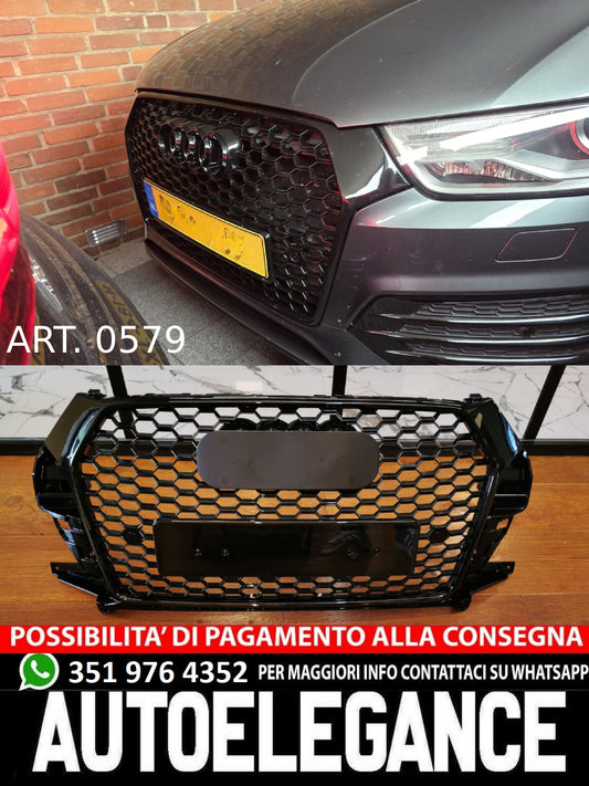 GRIGLIA ANTERIORE ADATA PER AUDI Q3 2016-2019 LOOK RSQ3 BORDO NERO NIDO D'APE