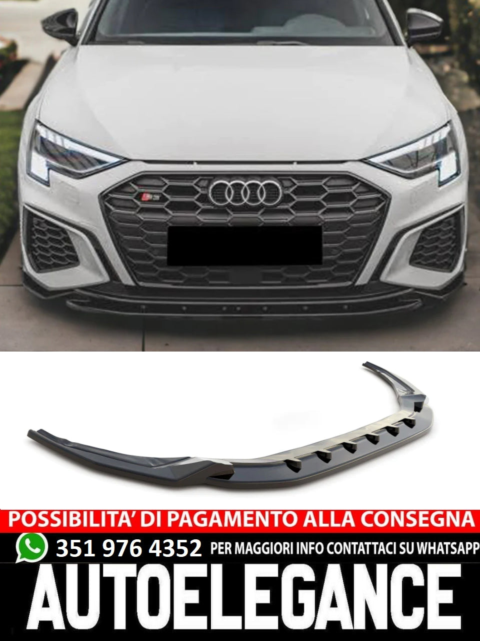 Splitter anteriore adatto per AUDI A3 S-Line 8Y 2020+