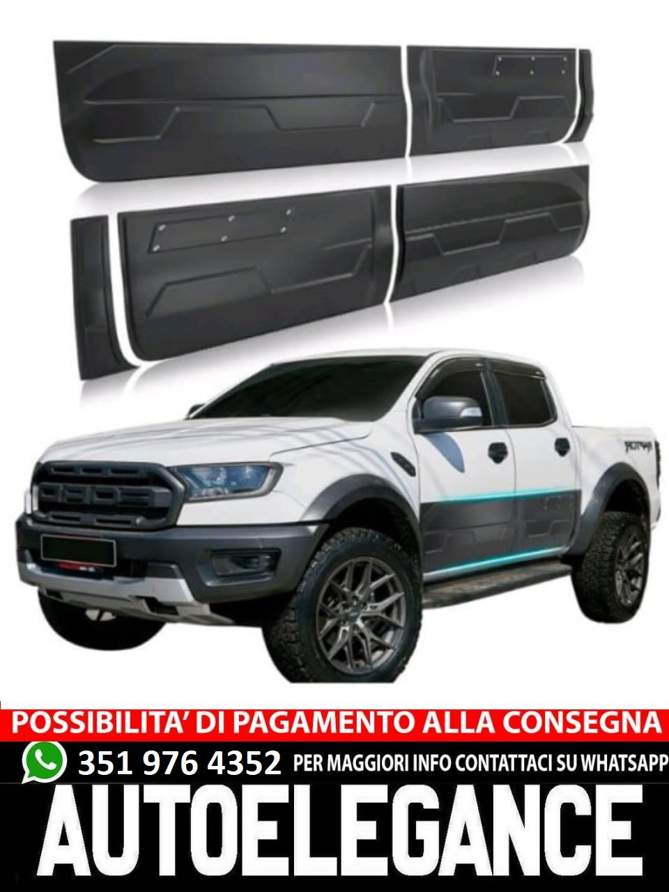KIT COPRI PORTIERE ALLARGATE ADATTO PER FORD RANGER