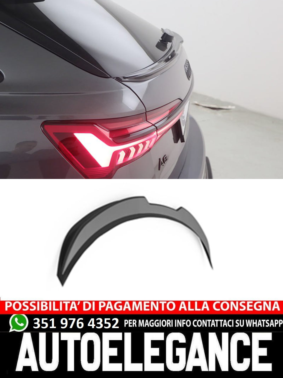 Spoiler rs6 adatto per Audi A6 S6 C8 2018+
